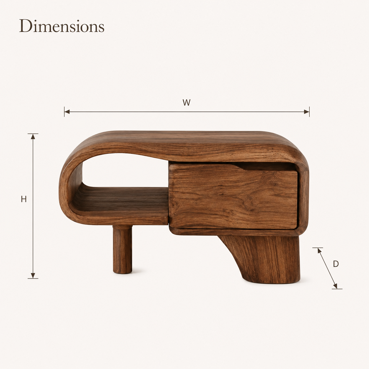 Celine Warm Modern Night Stand - Design 037 - product image 04