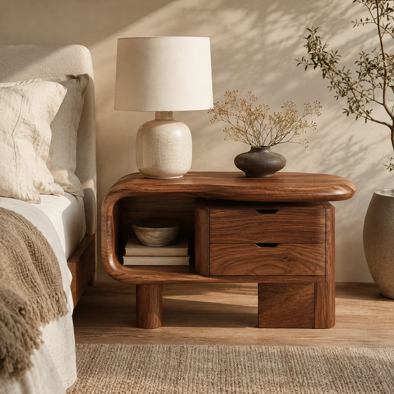 Darian Organic Bedside Table - Design 038 - main view
