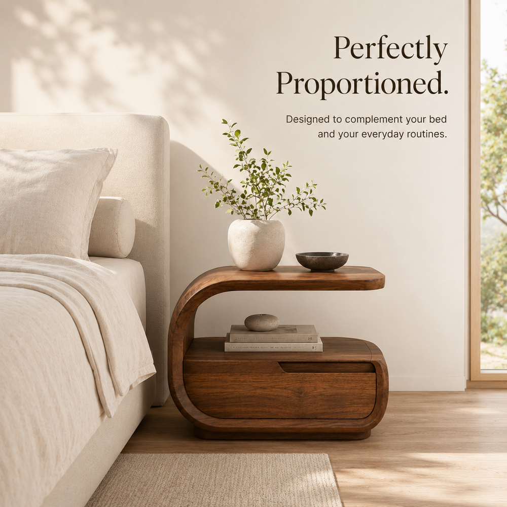 Isla Soft Curve Bedside Table - Design 040 - product image 04