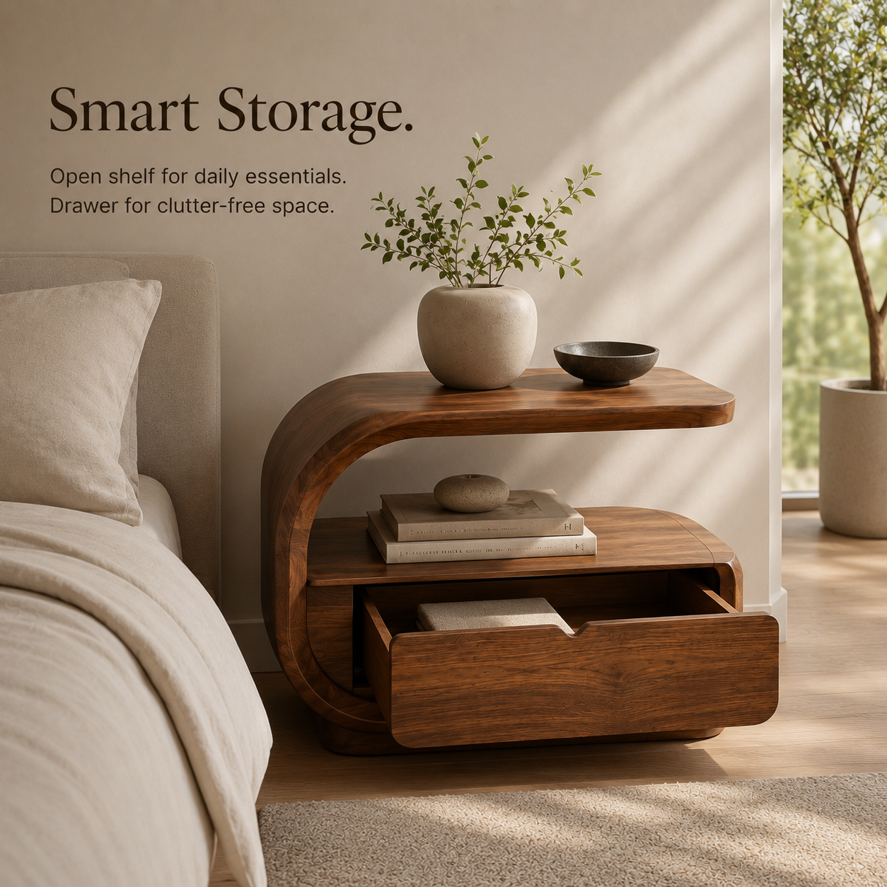 Isla Soft Curve Bedside Table - Design 040 - product image 08