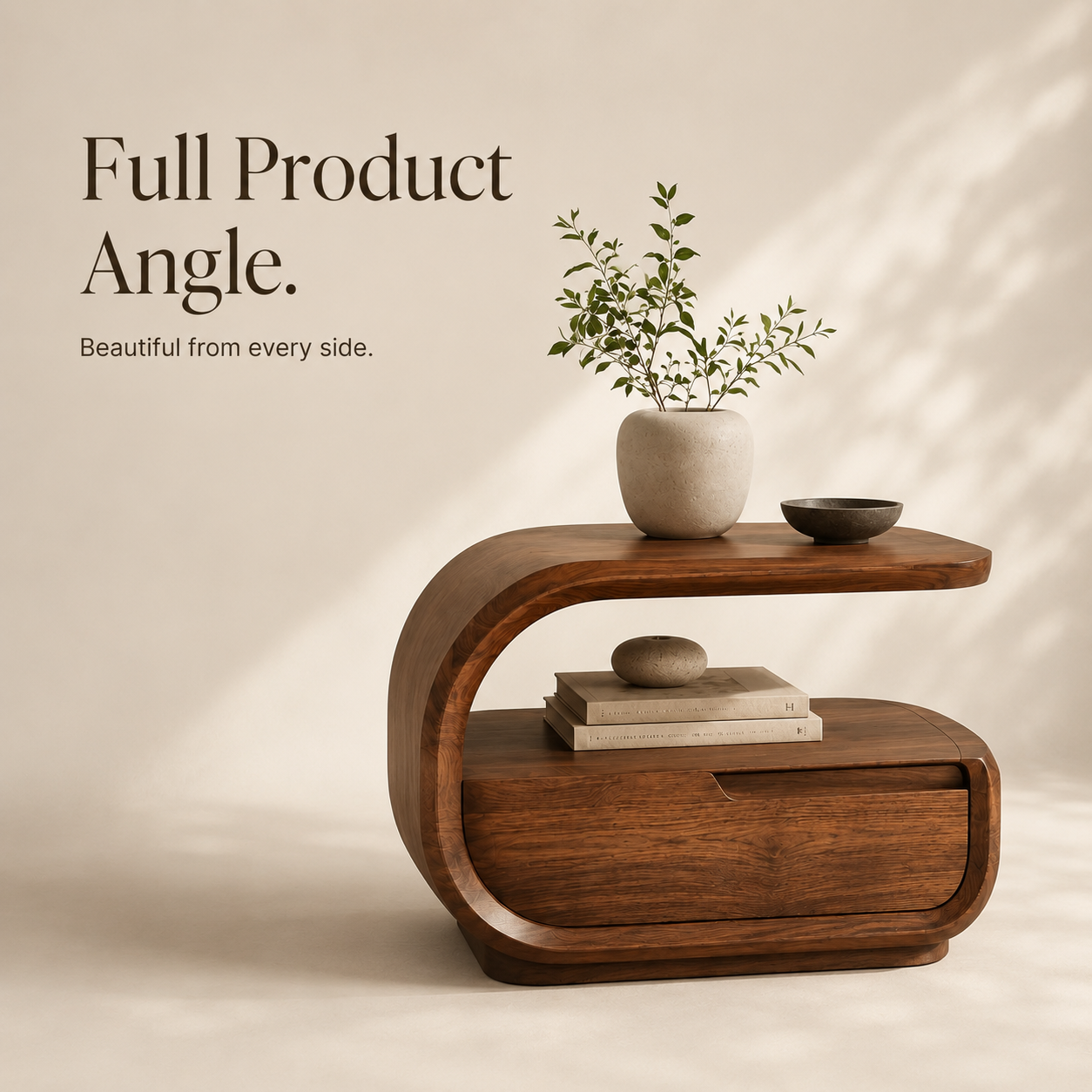 Isla Soft Curve Bedside Table - Design 040 - product image 09