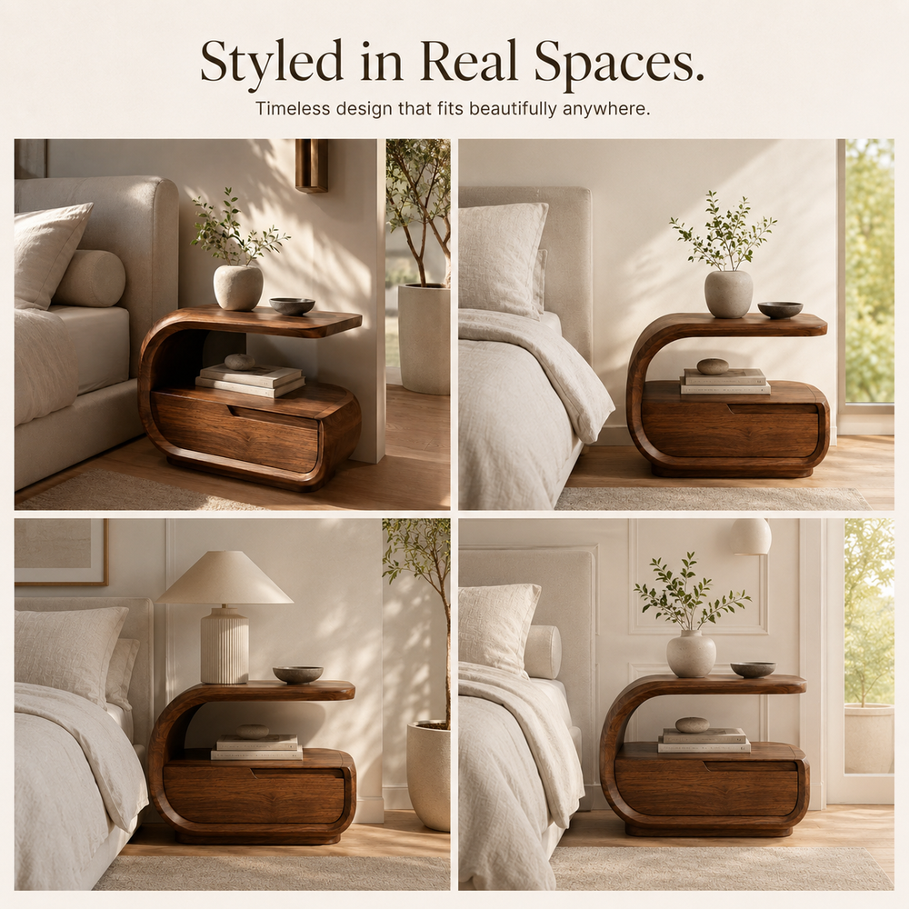 Isla Soft Curve Bedside Table - Design 040 - product image 11