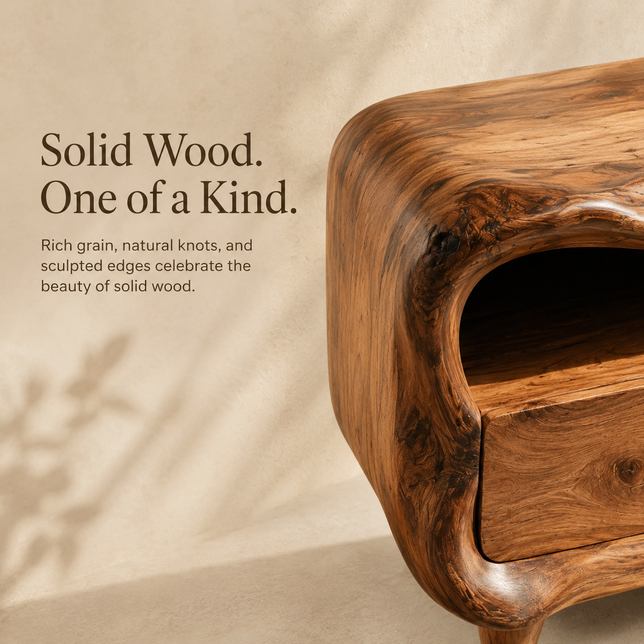 Marin Flow Wood Bedside Table - Design 042 - product image 03