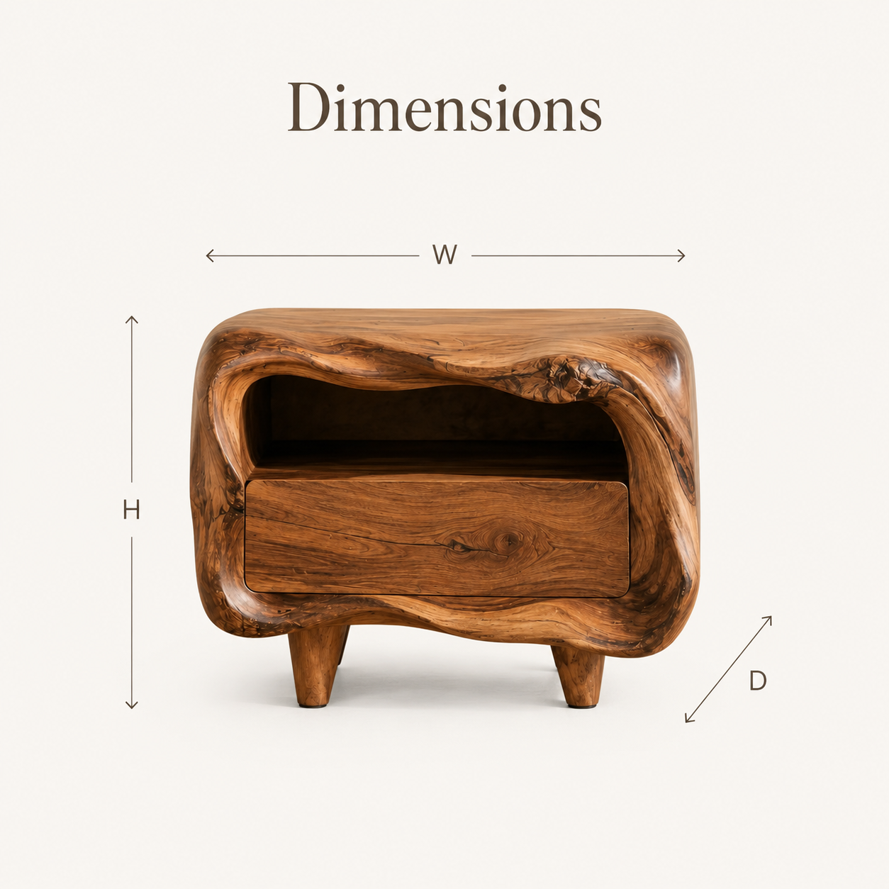 Marin Flow Wood Bedside Table - Design 042 - product image 04