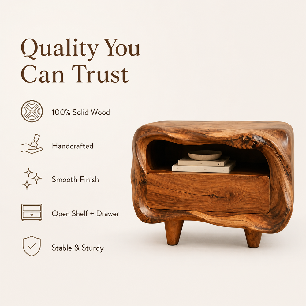 Marin Flow Wood Bedside Table - Design 042 - product image 06