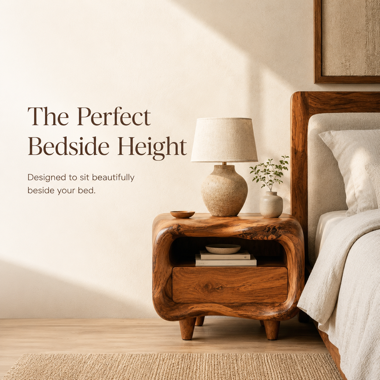 Marin Flow Wood Bedside Table - Design 042 - product image 07