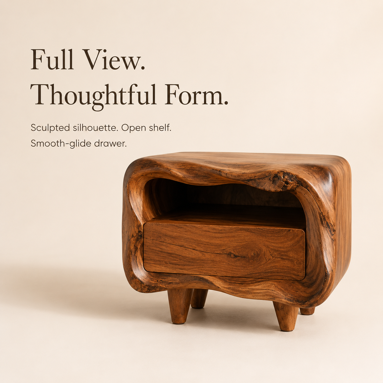 Marin Flow Wood Bedside Table - Design 042 - product image 08