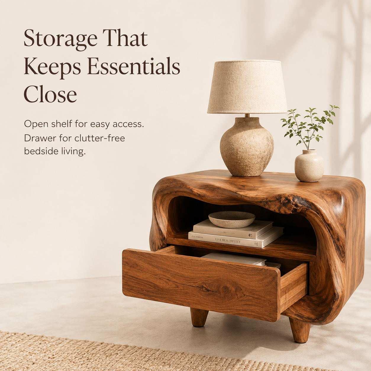 Marin Flow Wood Bedside Table - Design 042 - product image 11