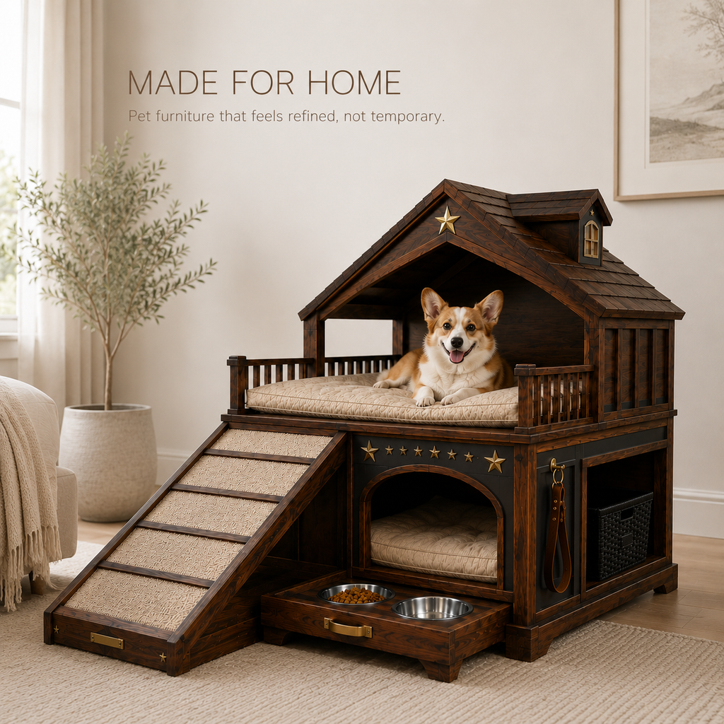 Luna Solid Wood Pet House - Design 002 - product image 03