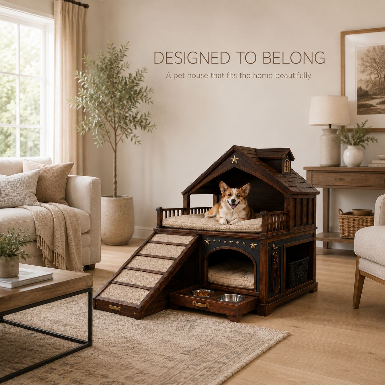 Luna Solid Wood Pet House - Design 002 - product image 04