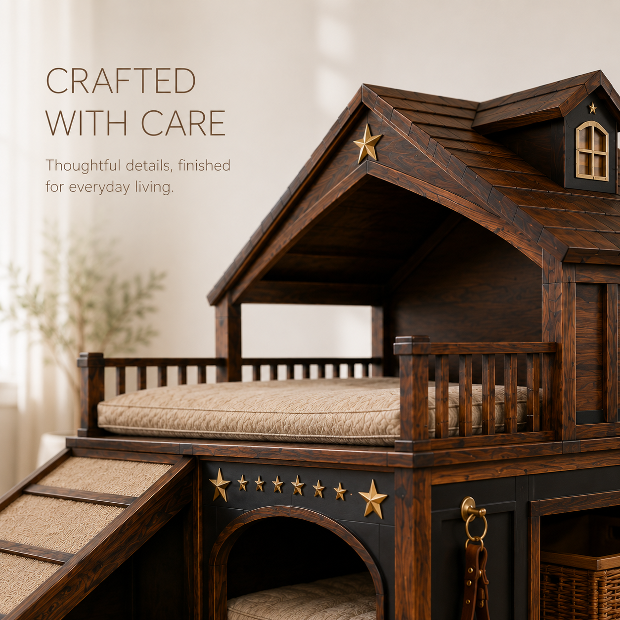 Luna Solid Wood Pet House - Design 002 - product image 06