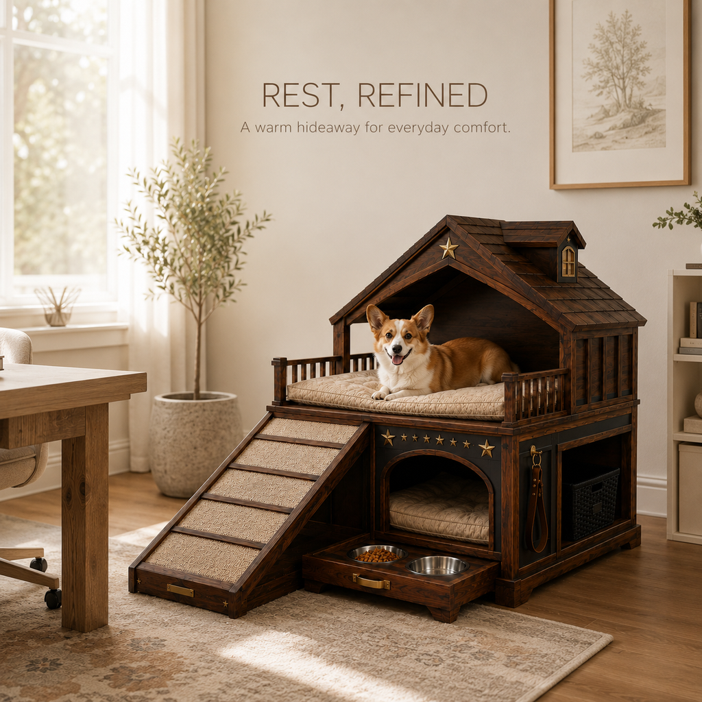 Luna Solid Wood Pet House - Design 002 - product image 07