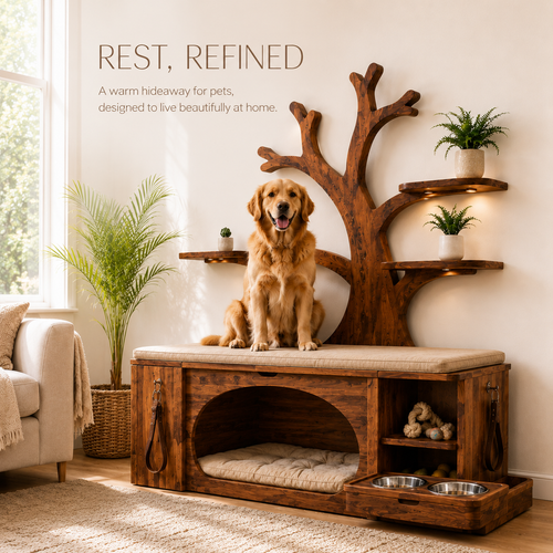 Poppy Solid Wood Dog House - Design 011 - product image 02