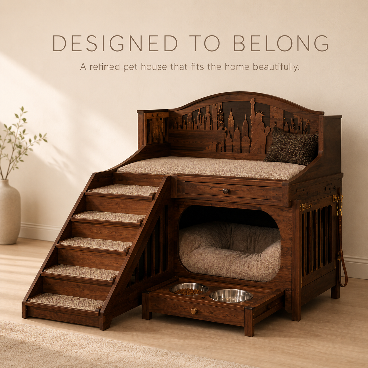 Luna Solid Wood Pet House - Design 026 - product image 04