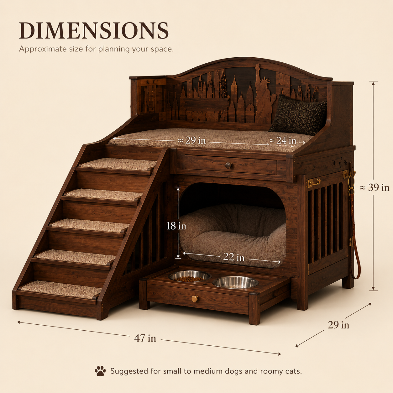Luna Solid Wood Pet House - Design 026 - product image 09