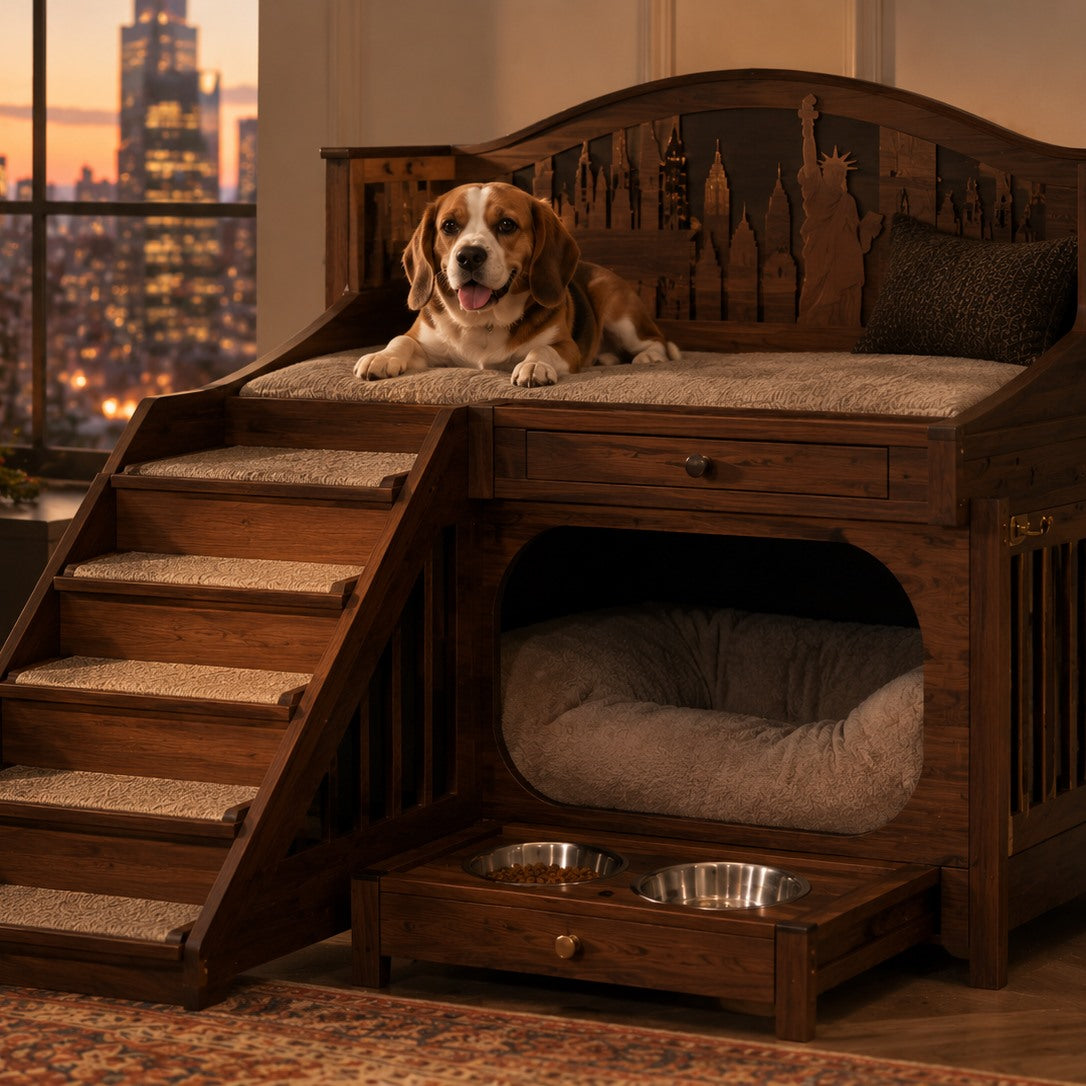 Luna Solid Wood Pet House - Design 026 - square cover image