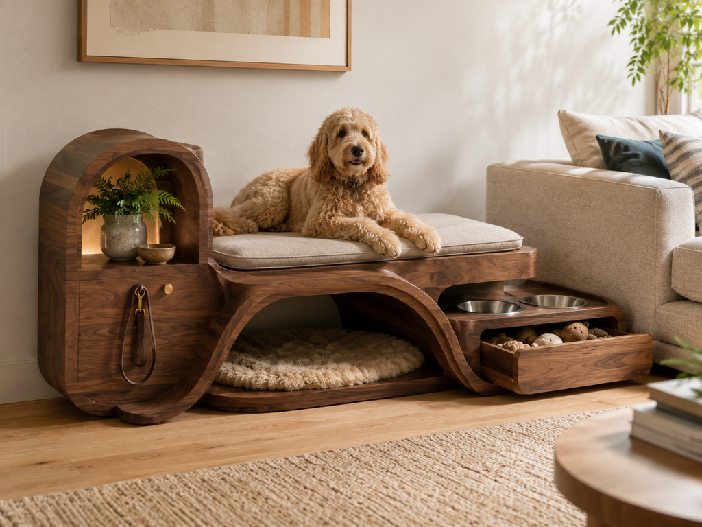 Luna Solid Wood Pet House - Design 038 - main view