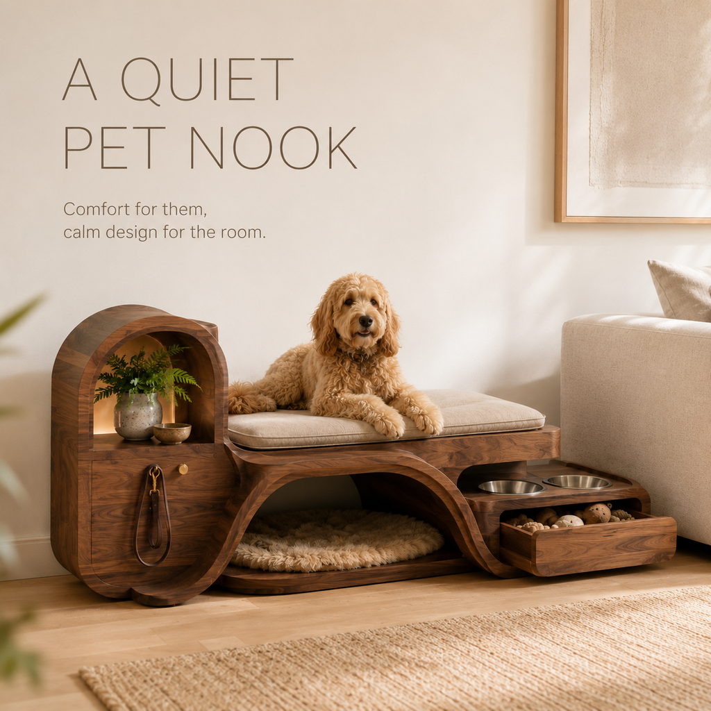 Luna Solid Wood Pet House - Design 038 - product image 02
