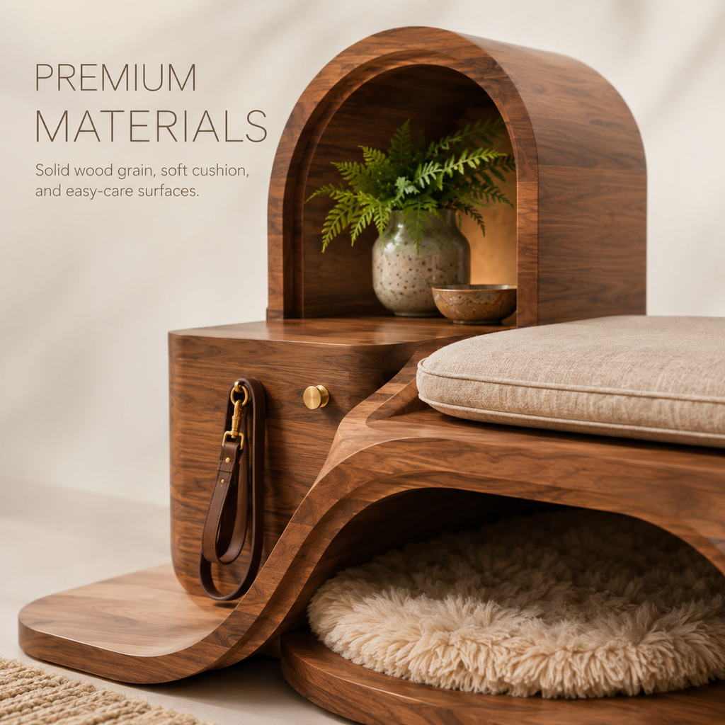 Luna Solid Wood Pet House - Design 038 - product image 05
