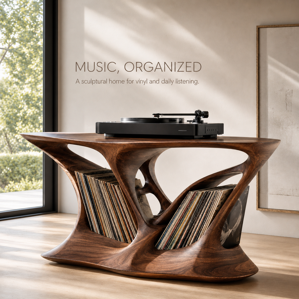 Alden Vinyl Record Player Stand - Design 001 - main view