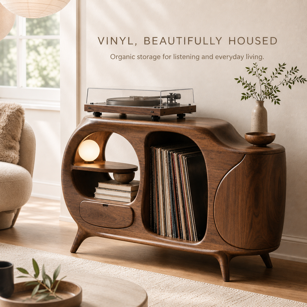 Rowan Hollow Form Record Stand - Design 003 - main view