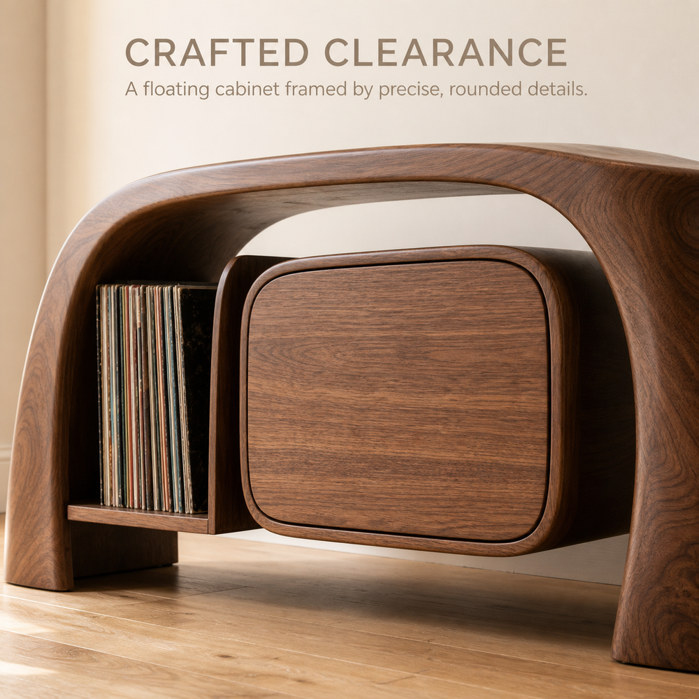 Liora Warm Walnut Vinyl Stand - Design 004 - product image 05