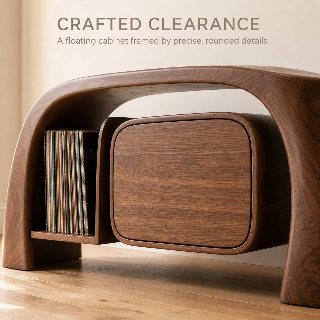 Liora Warm Walnut Vinyl Stand - Design 004 - product image 05