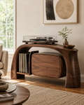 Liora Warm Walnut Vinyl Stand - Design 004 - main view
