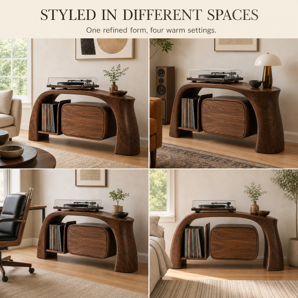 Liora Warm Walnut Vinyl Stand - Design 004 - product image 10