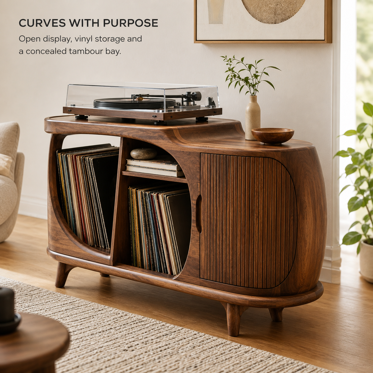 Soren Rounded Record Player Stand - Design 005 - product image 02