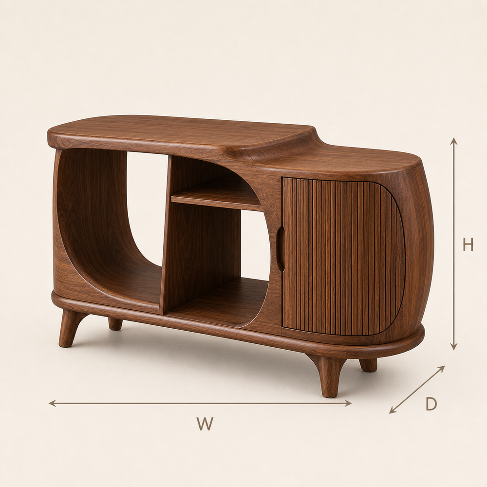 Soren Rounded Record Player Stand - Design 005 - product image 07