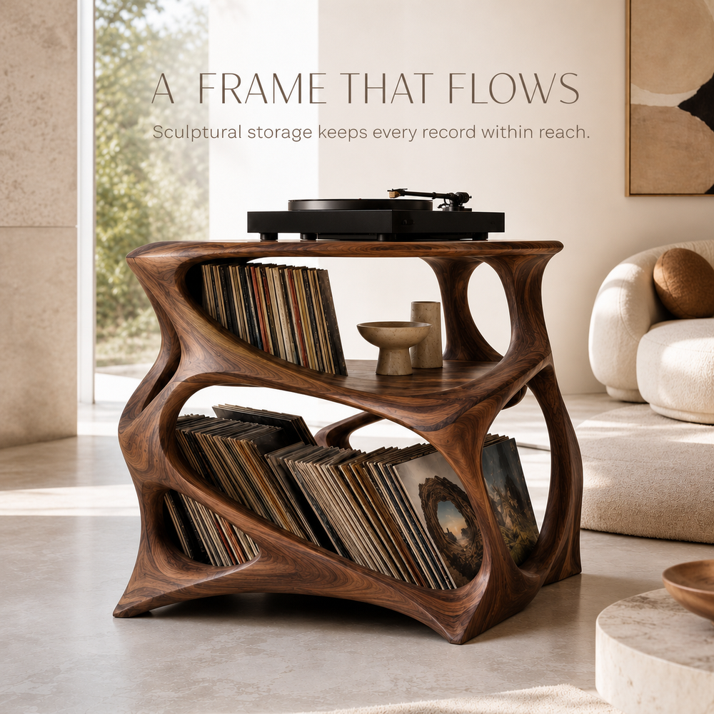 Brielle Sculpted Record Stand - Design 010 - main view