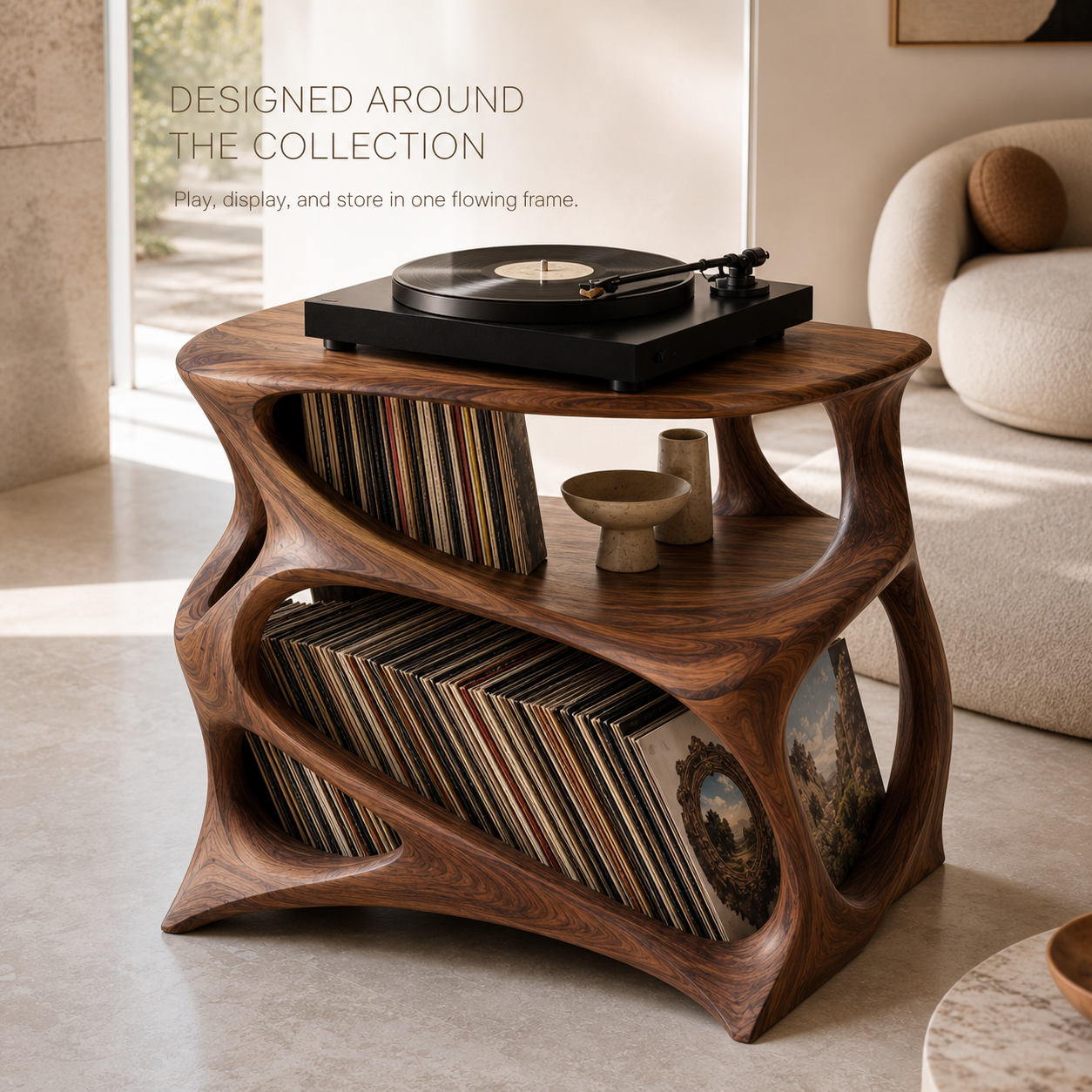 Brielle Sculpted Record Stand - Design 010 - product image 06