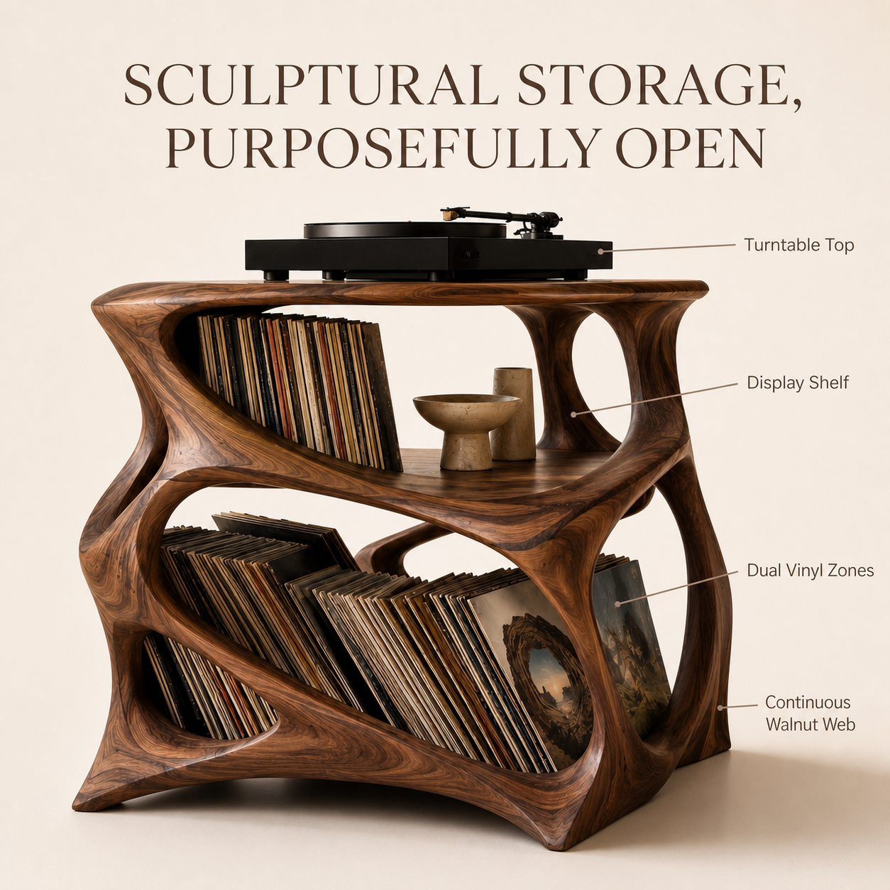 Brielle Sculpted Record Stand - Design 010 - product image 08