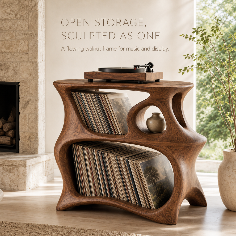 Alden Vinyl Record Player Stand - Design 011 - main view