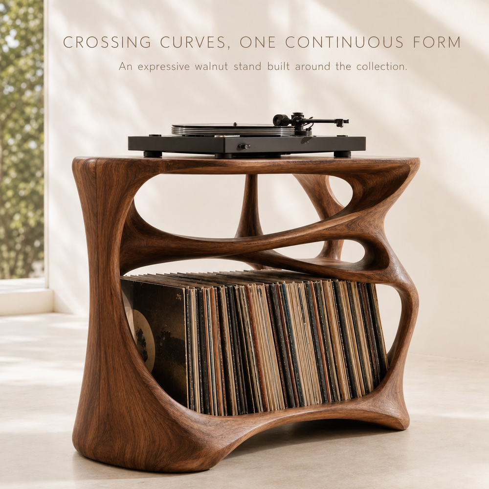 Rowan Hollow Form Record Stand - Design 013 - main view
