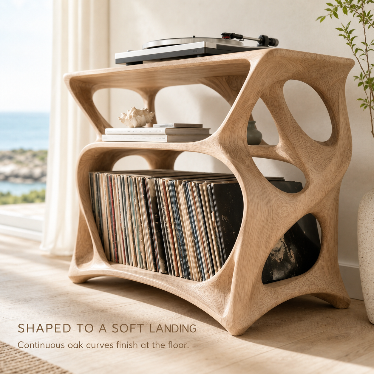 Liora Warm Walnut Vinyl Stand - Design 014 - product image 05