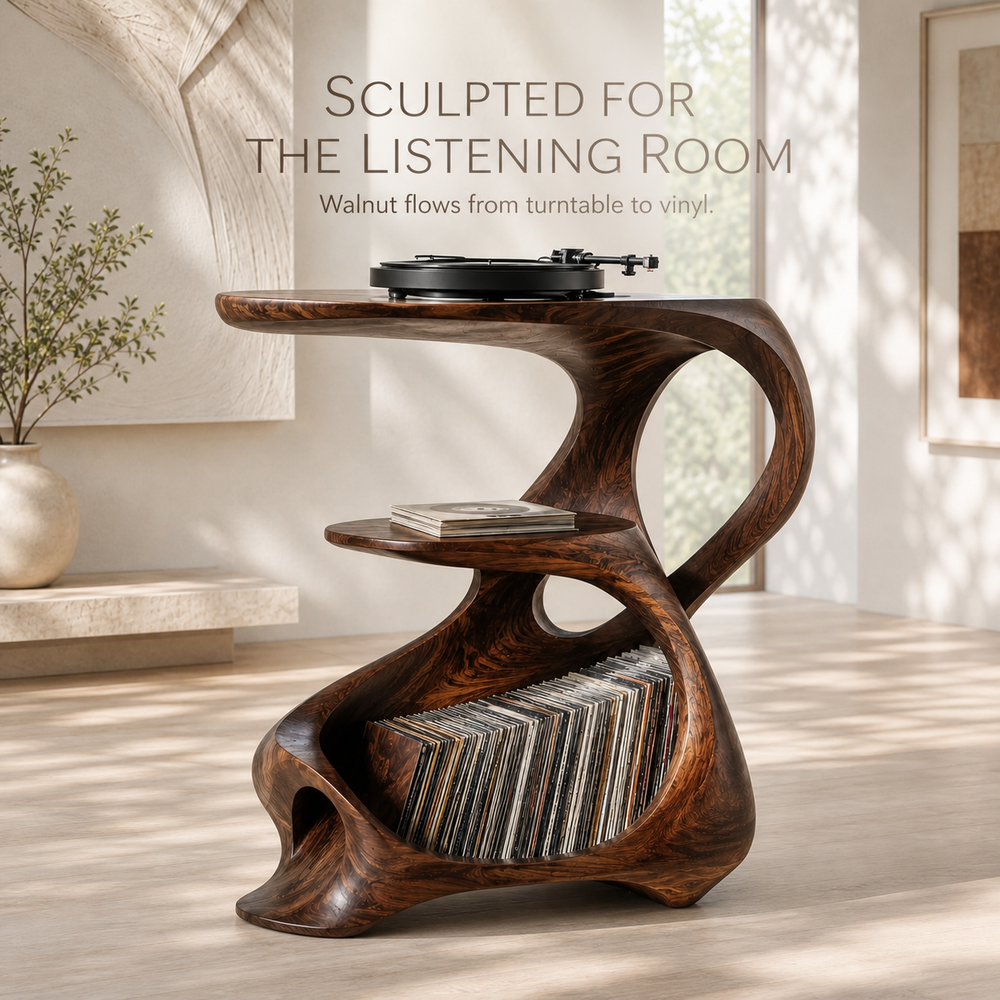 Soren Rounded Record Player Stand - Design 015 - main view