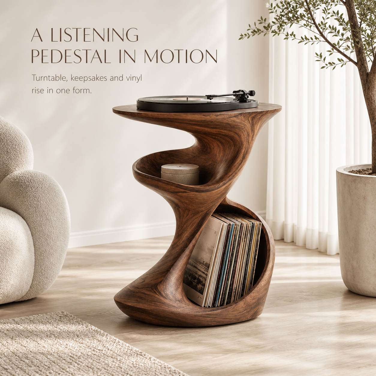 Veyra Soft Curve Record Stand - Design 017 - main view