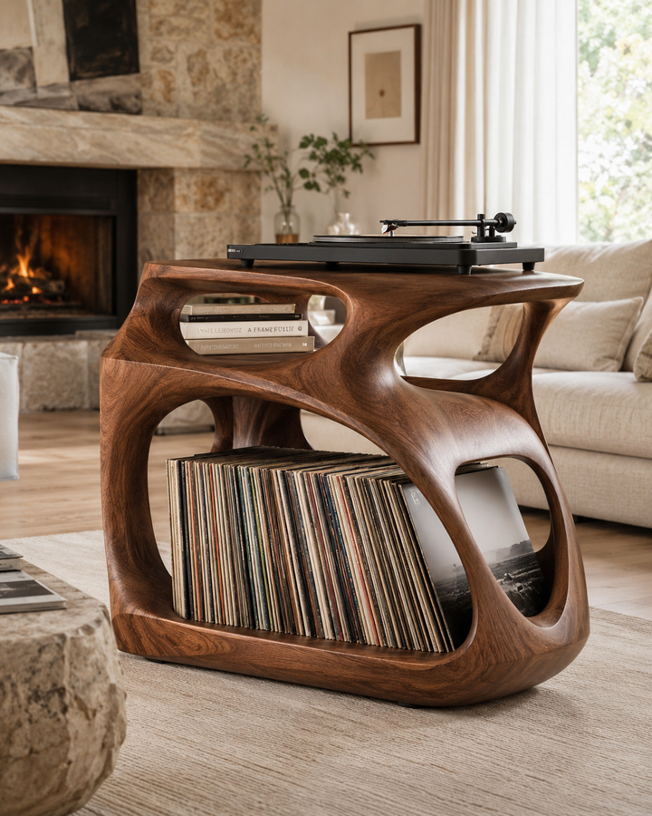 Brielle Sculpted Record Stand - Design 020 - main view