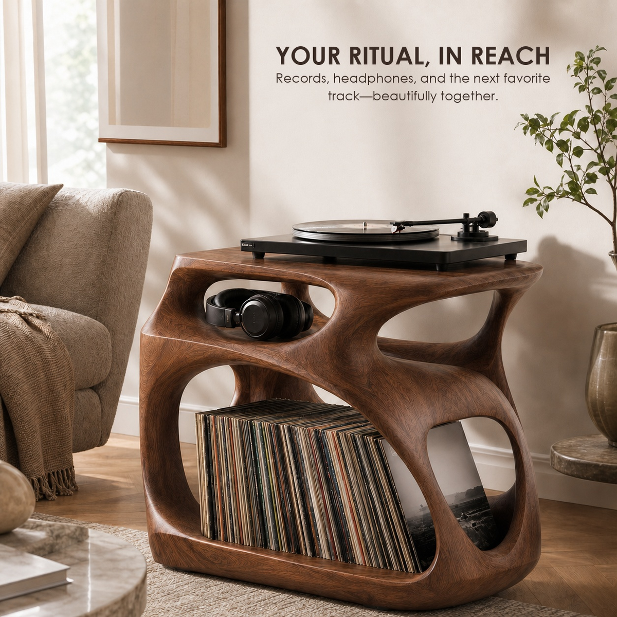 Brielle Sculpted Record Stand - Design 020 - product image 06