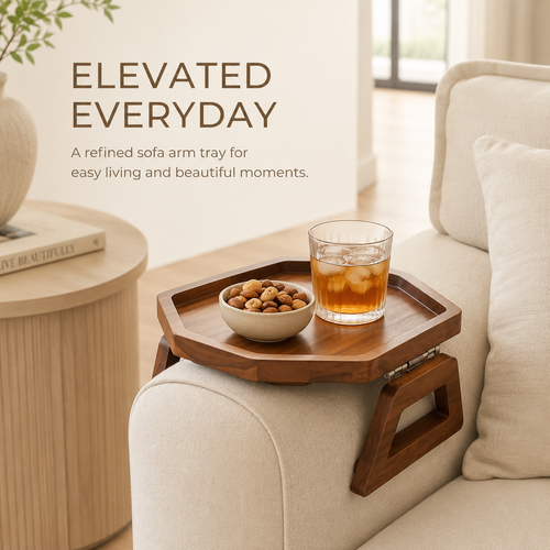 Aurelle Solid Wood Sofa Tray - product image 02