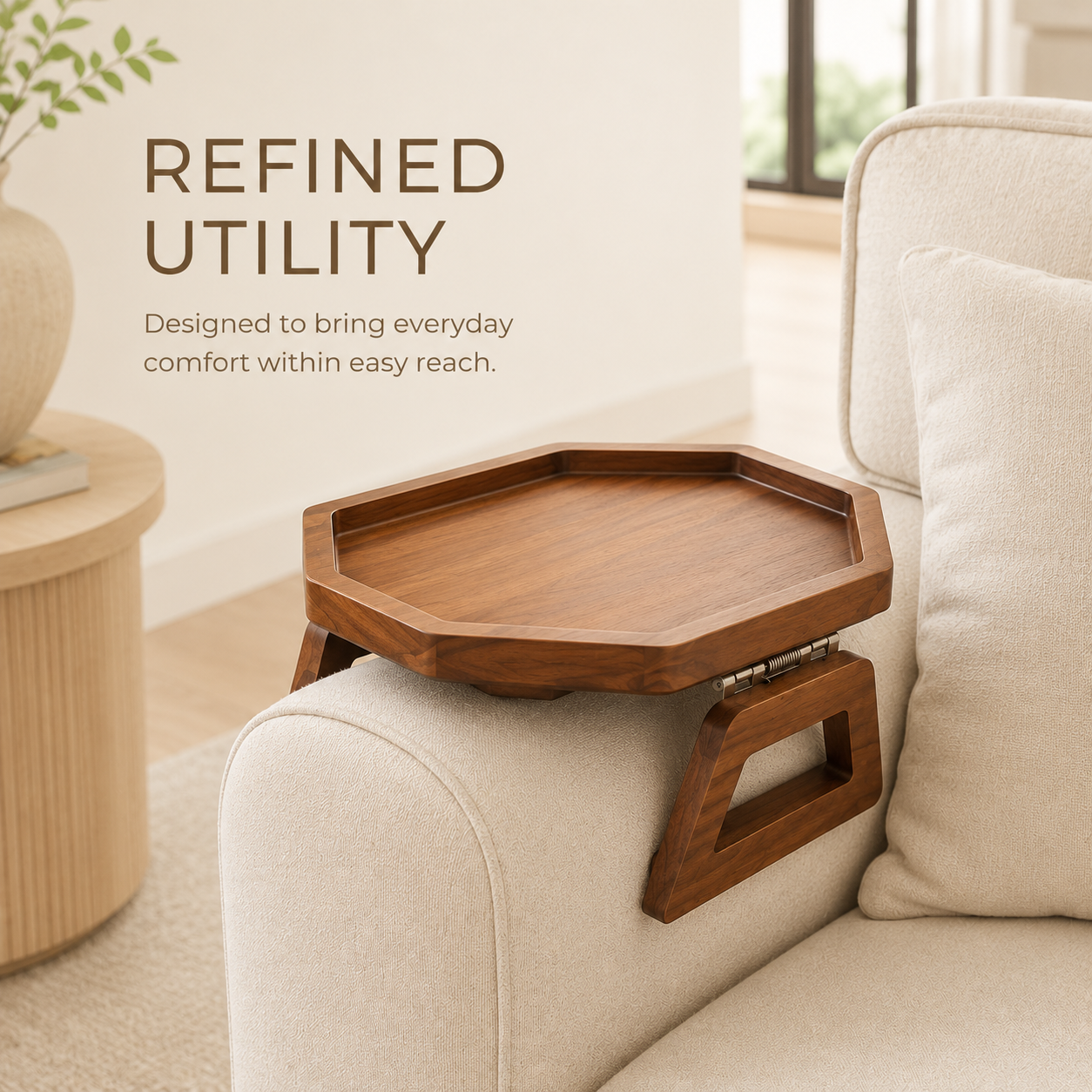 Aurelle Solid Wood Sofa Tray - product image 03