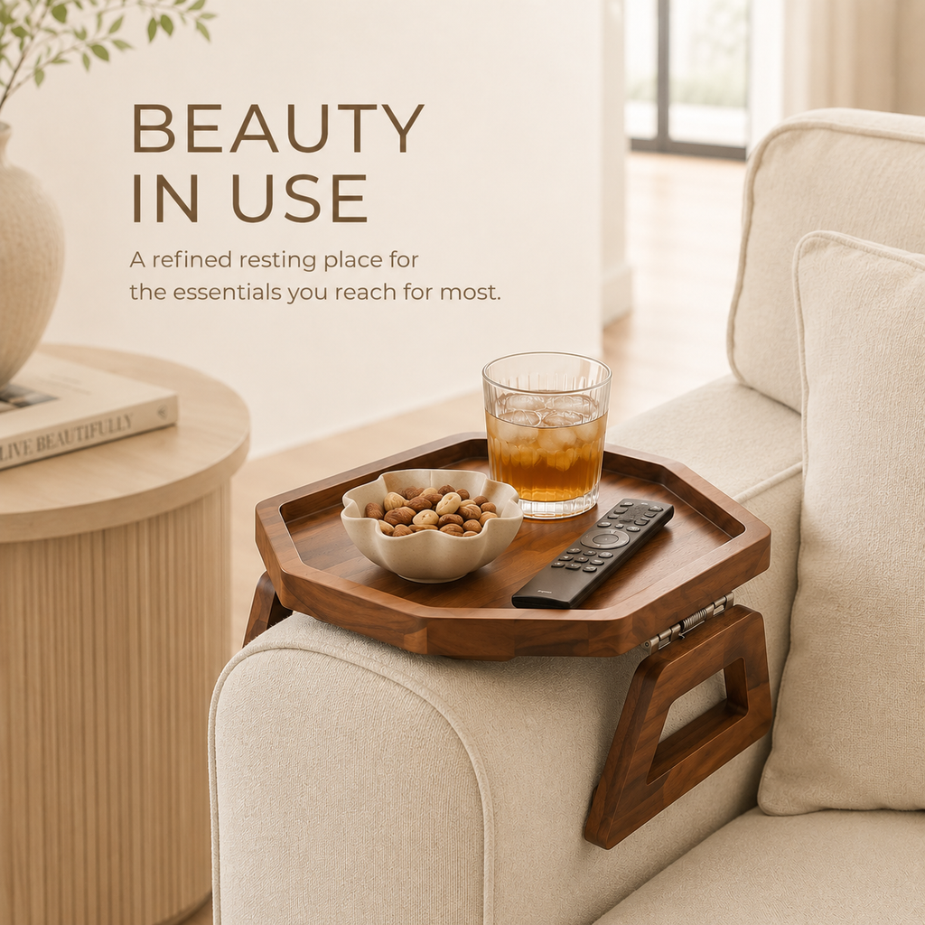 Aurelle Solid Wood Sofa Tray - product image 05