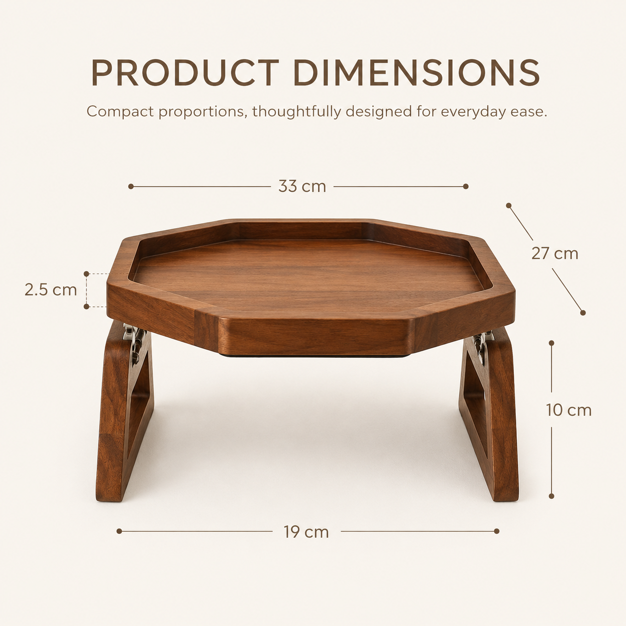 Aurelle Solid Wood Sofa Tray - product image 06