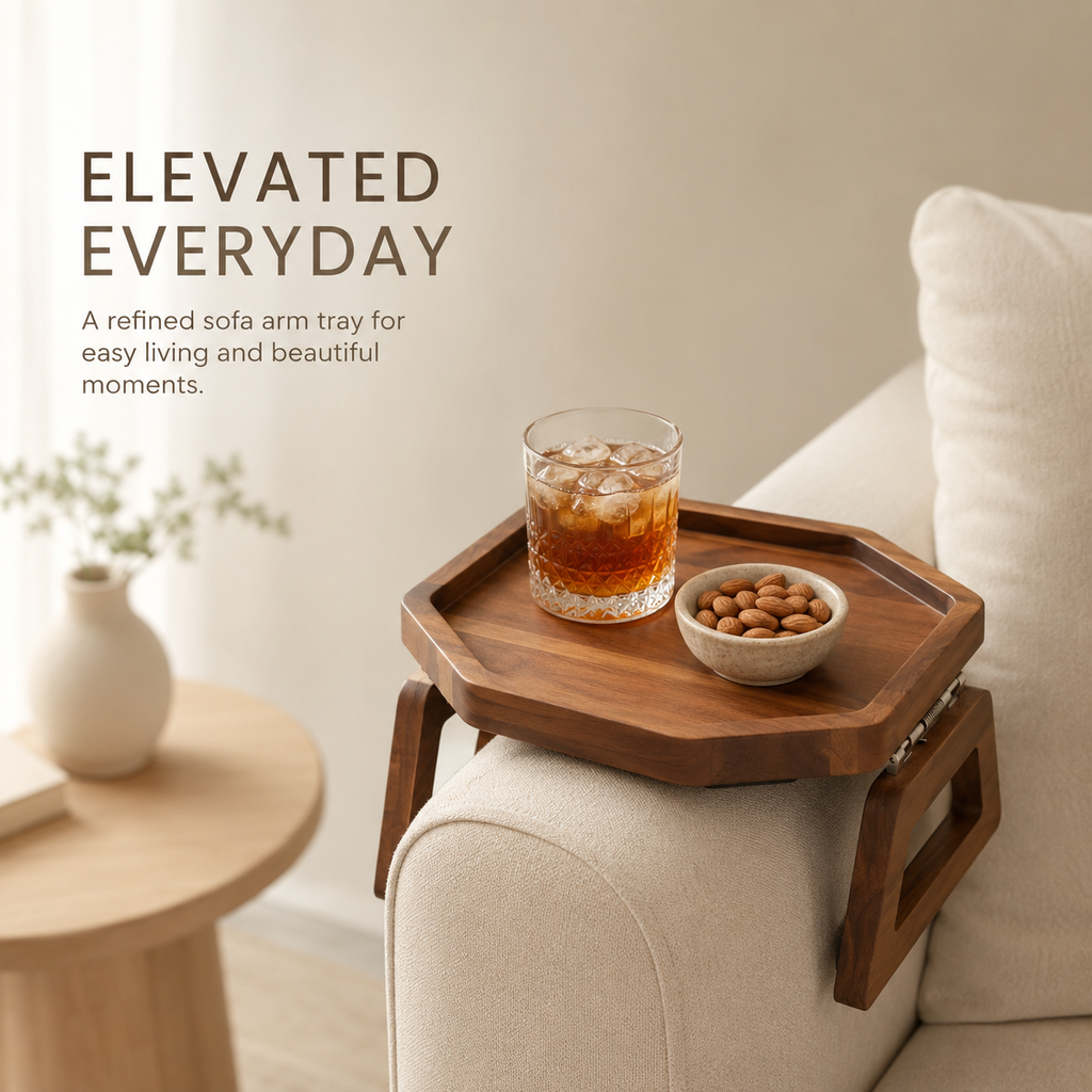 Aurelle Solid Wood Sofa Tray - product image 07