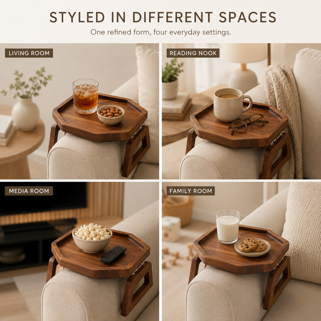 Aurelle Solid Wood Sofa Tray - product image 11