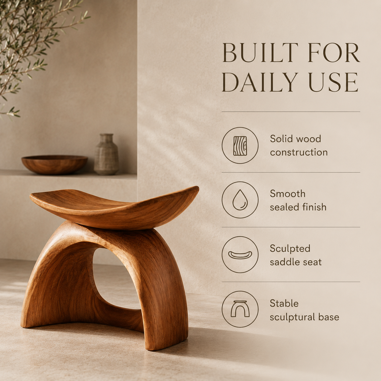 Alden Solid Wood Shower Bench - Design 001 - product image 10