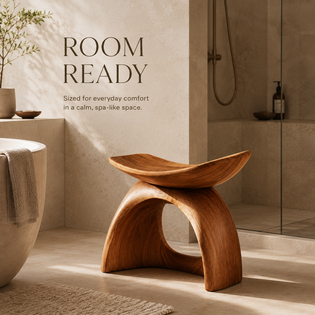 Alden Solid Wood Shower Bench - Design 001 - product image 11