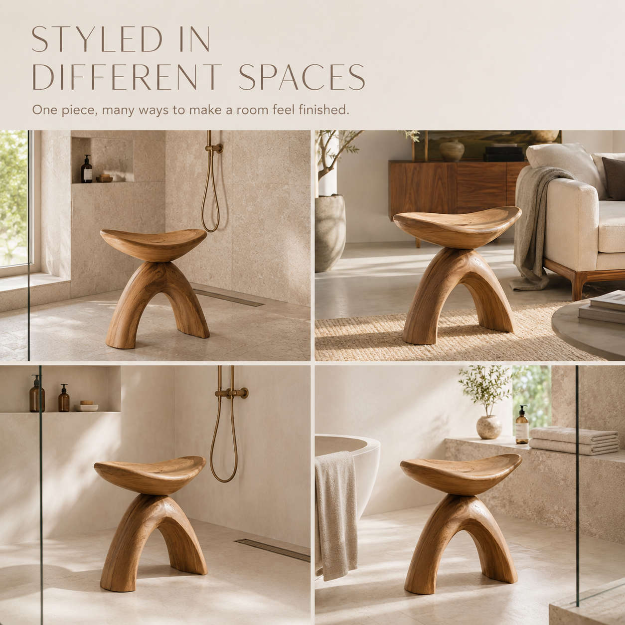 Mira Organic Bathroom Bench - Design 002 - product image 05
